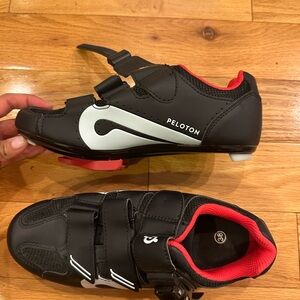Peloton Black and Red Women's Cycling Shoes